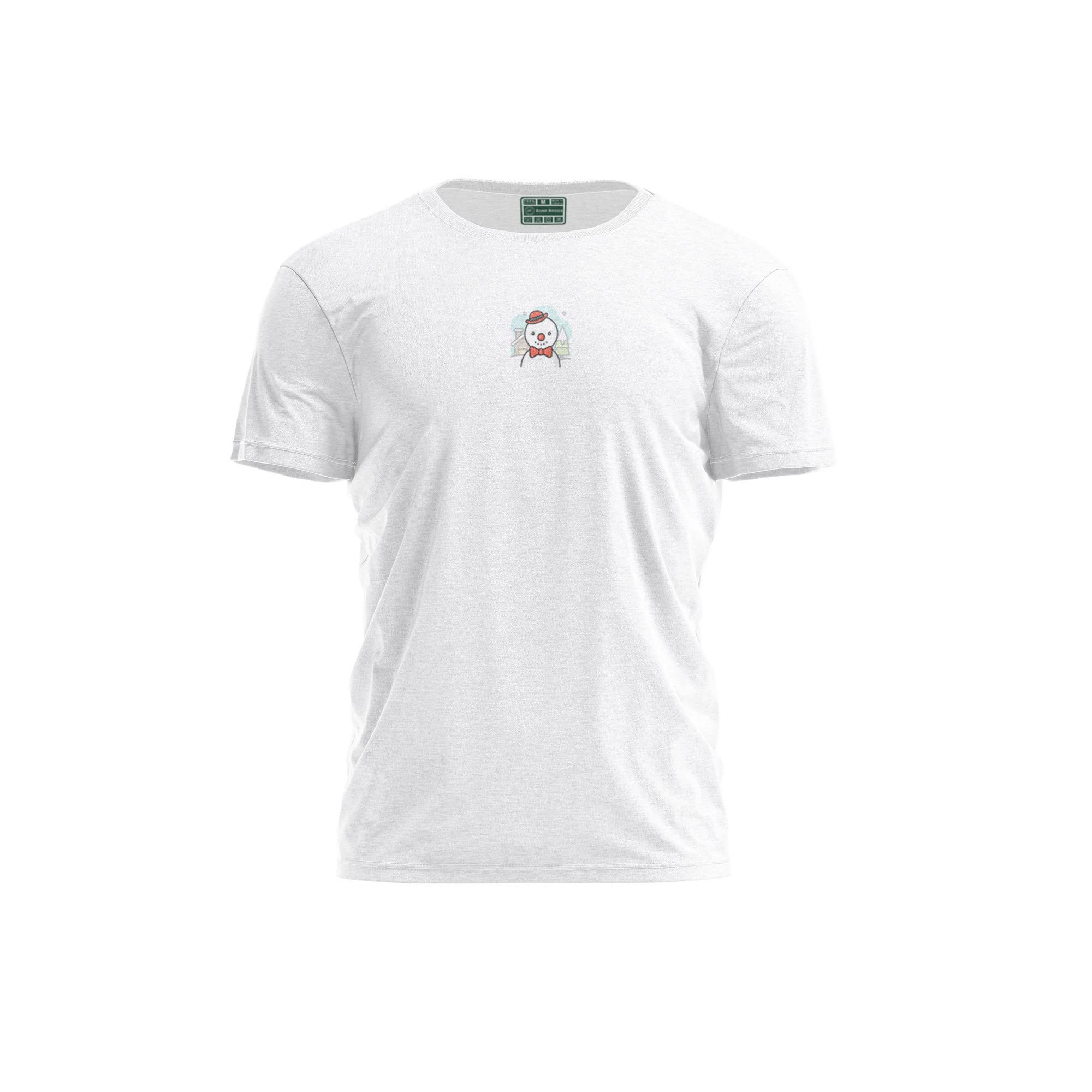 Bona Basics, Digitally Printed, Men's Basic T-Shirt,%100 Cotton, White, Casual, Men's Tops, Size: L