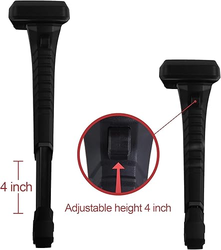 Miniatura 4 de Par de reposabrazos de silla ajustable en altura, juego de brazos de silla de jefe de juego de repuesto 4D (negro)