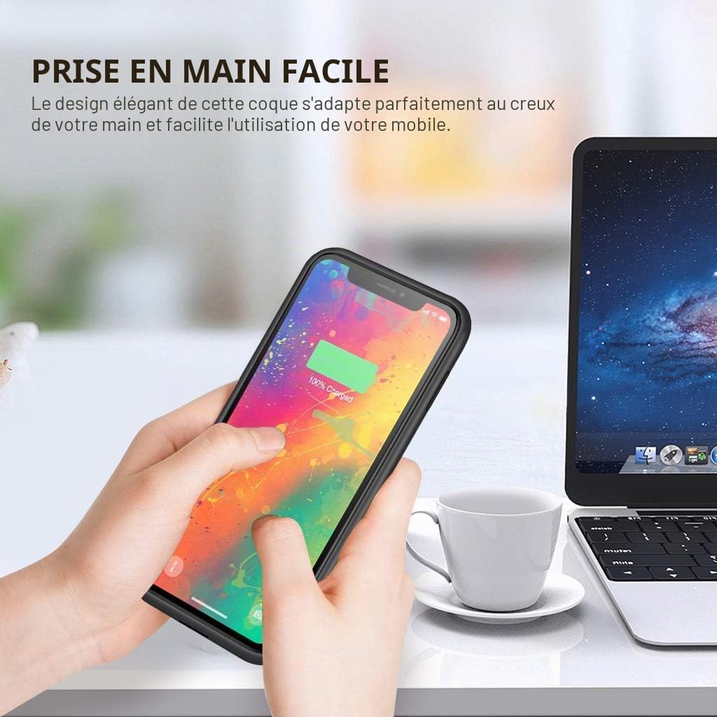 Coque de Batterie pour iPhone XR, Coque Chargeur Portable Batterie Externe Ultra, Power Bank Case pour iPhone XR [6,1 pouces]
