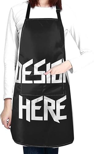 Miniatura 7 de Delantales Flower Blue Home 2 bolsillos de 33 x 28 pulgadas para hombres y mujeres, delantal impermeable floral gris para manualidades, restaurante,