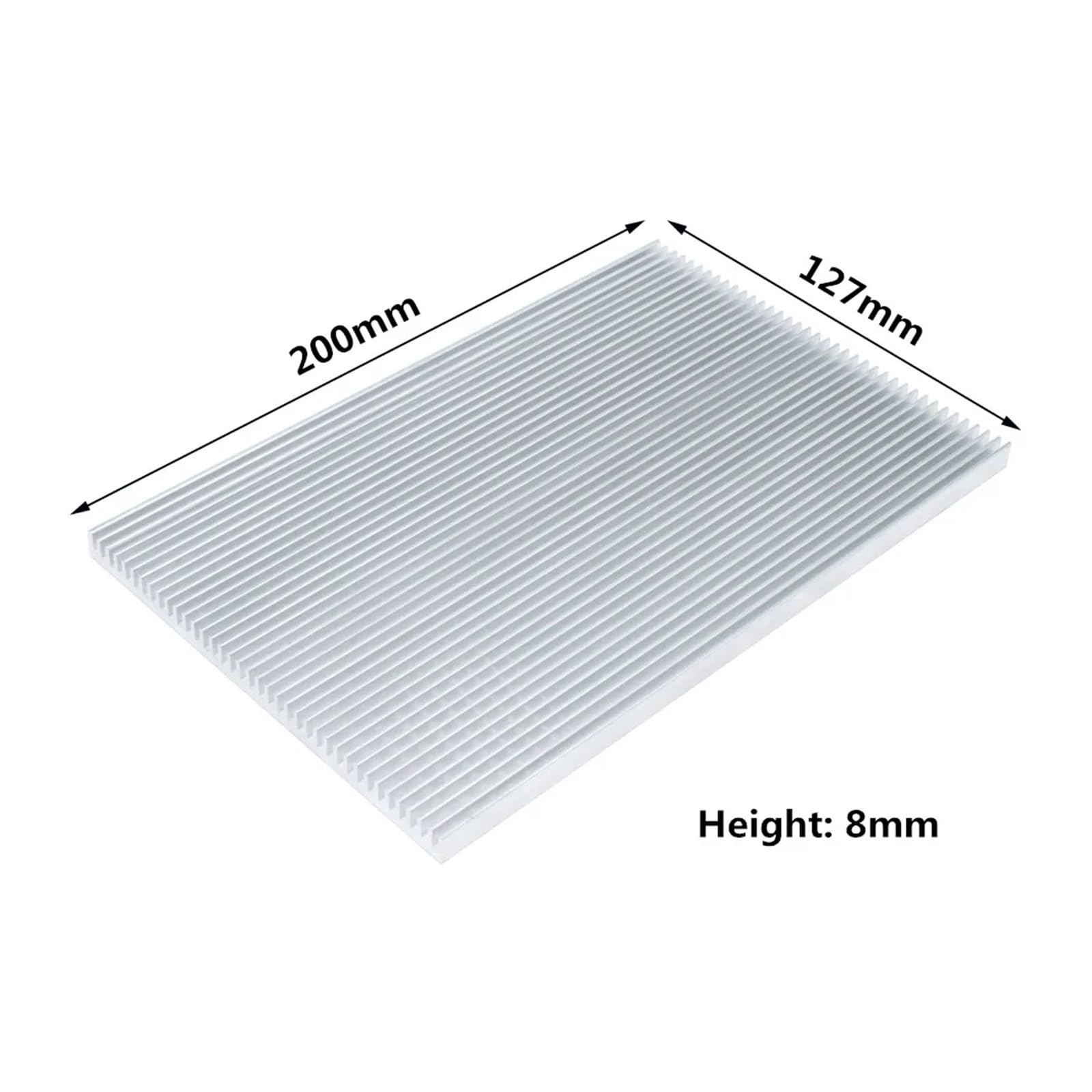 dissipatore di calore di raffreddamento di allumin Dissipatore di calore in alluminio 200x127x8mm for dissipazione elettronica chip LED Argento