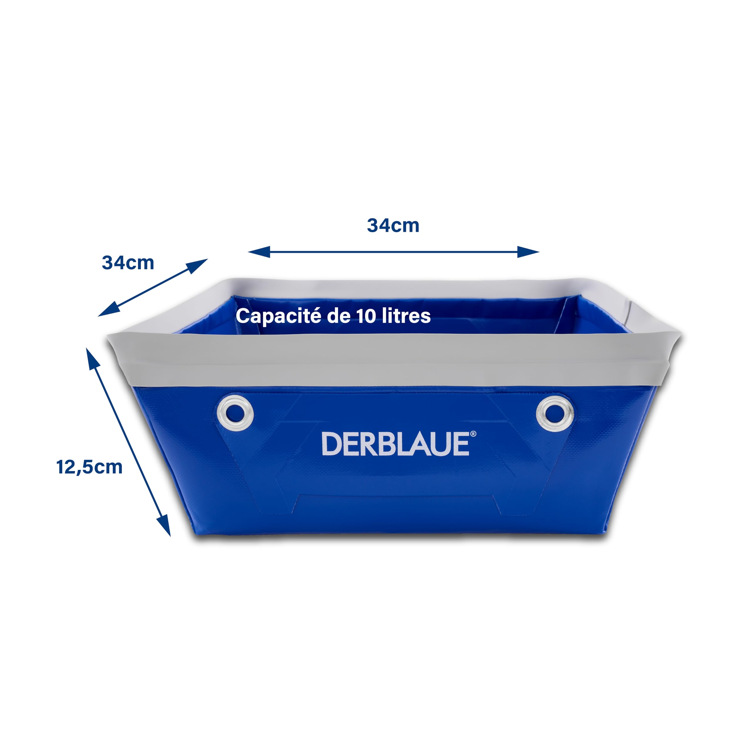 DERBLAUE Bac Professionnel 10L de Collection - Fabrication Conique - Tissu PVC et Métal