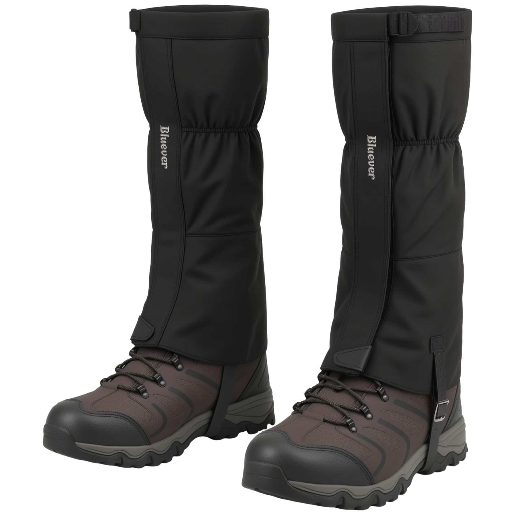 BLUEVER wasserdichte Wander-Gamaschen aus 1000D Nylon mit Elastischem Abschluss, Atmungsaktive Beinschützer für Schnee