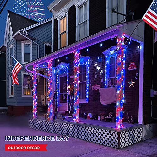 Jmexsuss 006-STRING-L-100LED-JULY4TH 4Th Of July Decorations 100 Led String Lights Indoor, 33Ft Red White And Blue Lights Plug-In, 8 Modes Patriotic 4Th Of July Lights For Indoor Outdoor Independence Day American Flag Holiday thumb #5