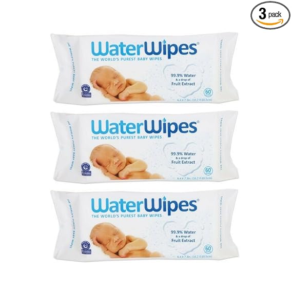 Waterwipes Baby Wipes Sensitive Skin (3 Packs of 60 (180 Count))