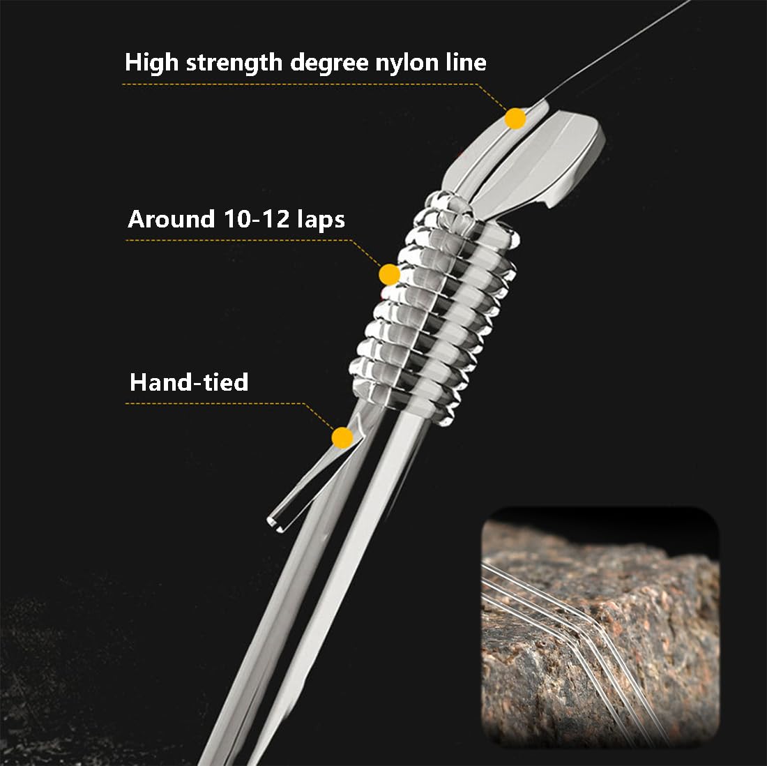Dyxssm Small Barbless Fishing Hooks with Line, Pretied Tiny Fishing Hook on Nylon Line (Pack of 20) (Black, 6# (7.7lb-11lb)) : Sports & Outdoors