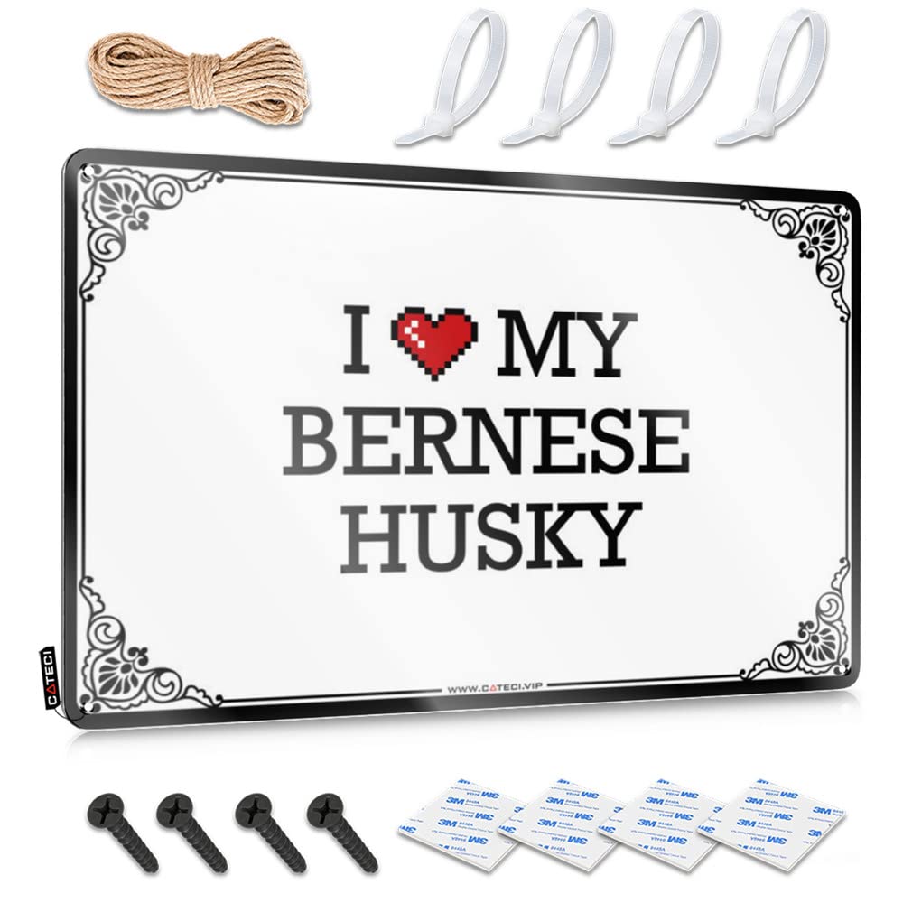 Decorations Nostalgic Backyard Accessories Ideas I Love My Bernese Husky - Vintage Wall Decor For Dorm(30X40CM)