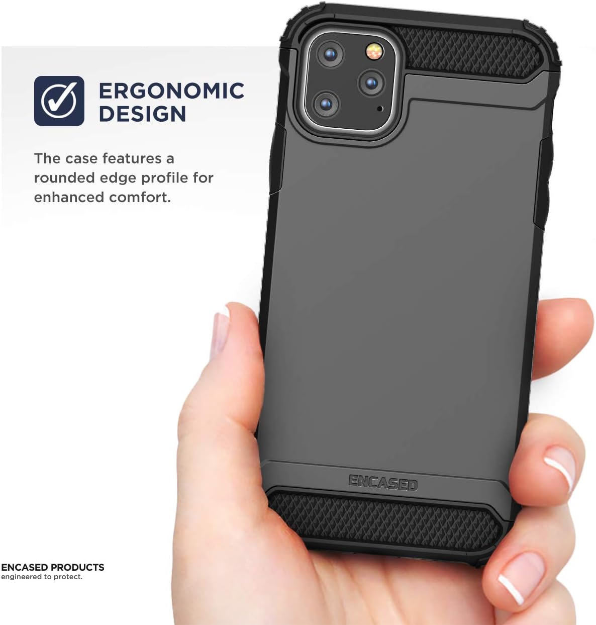 Encased iPhone 11 Pro Max Belt Clip Holster Case (2019 Scorpio Armor) Heavy Duty Rugged Protective Cover with Holder (Black) - Image 4