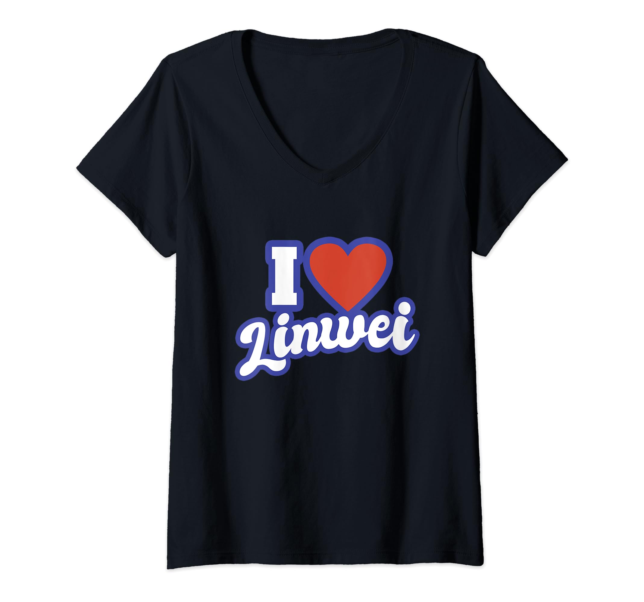 Womens I Love Linwei V-Neck T-Shirt