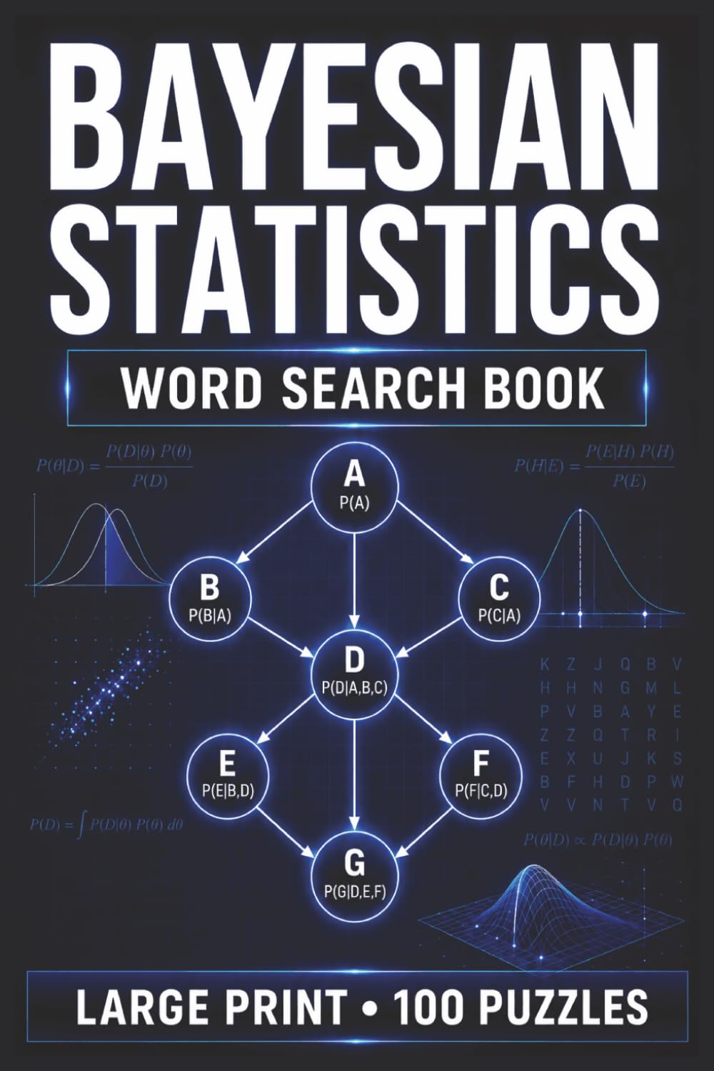 Bayesian Statistics Word Search Book: Large Print Book With 100 Puzzles On Bayes Theorem, Probability Theory, Statistical Inference, And Data Science