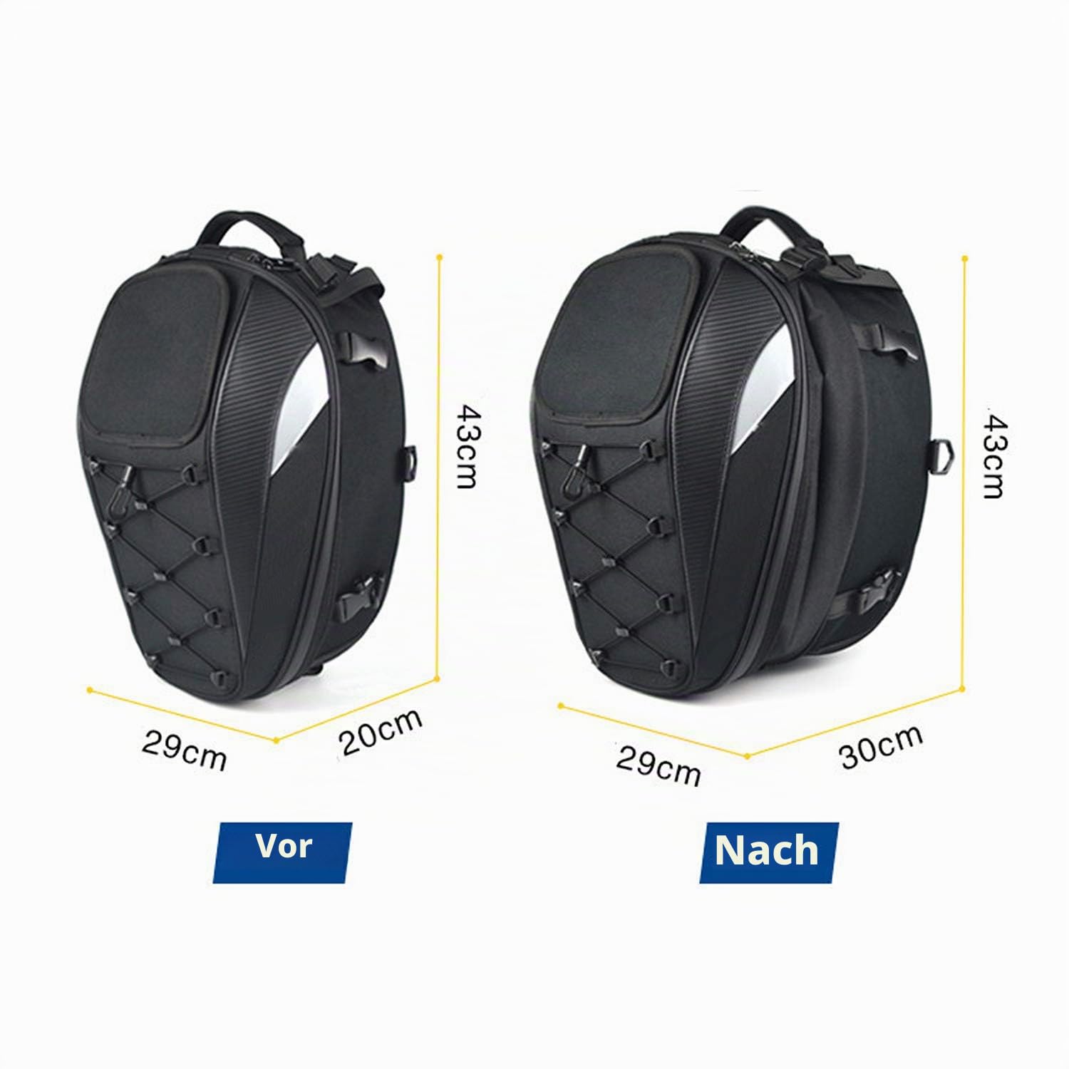 Wasserdichte Motorrad-Gepäcktaschen Universal-Satteltaschen Rucksack Integralhelm Seitentaschen