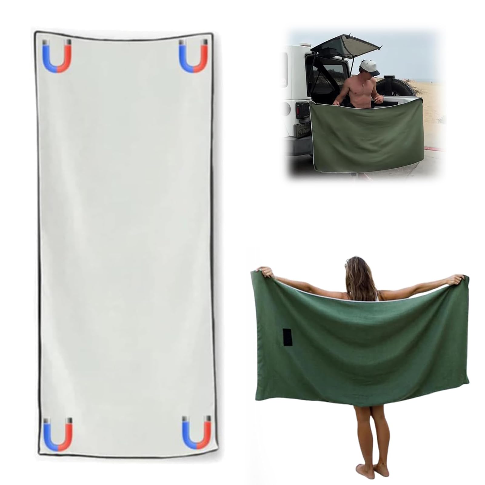 Serviette De Bain Magnétique D'extérieur à Séchage Rapide, Extra Large