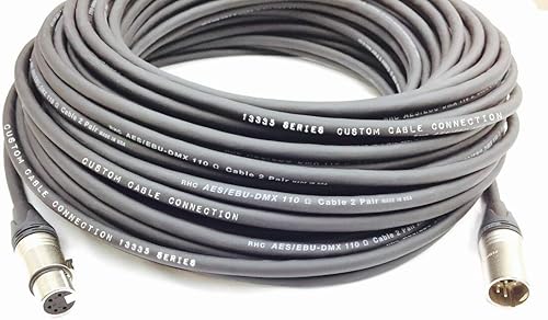 Miniatura 6 de Cable de datos DMX512 XLR de 24 AWG (calibre) de 75 pies y 5 pines macho a hembra para iluminación de escenario, luces LED de subida, luces de DJ y