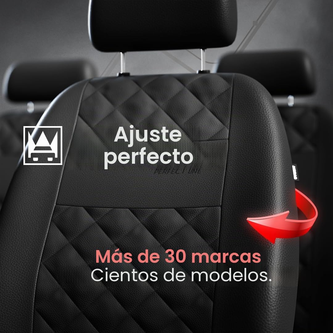 MOTOS Fundas universales para Asientos de Coche para Hyundai Tucson Funda Asiento Coche Delantero con Sistema de Airbag Activo, Ajuste, Material de Tres Capas, Aspecto Elegante, Aplicación Ve