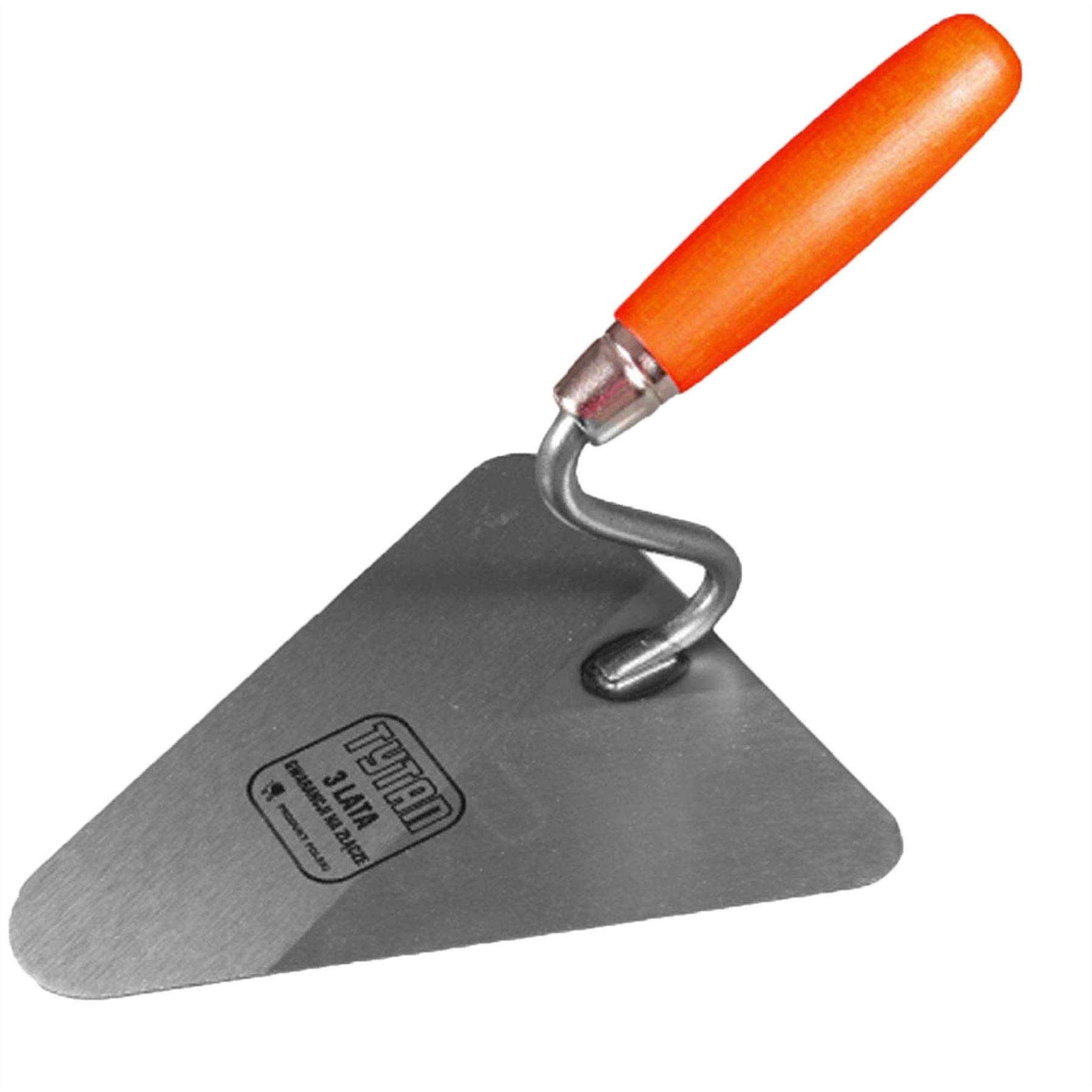 Toolty Multi-Colour Grinded Carbon Steel Triangular Brick Trowel - 180Mm - Wooden Handle - For Scooping And Scraping: Mortar, Cement, Plaster - Masonry, Brickwork Diy - Tlty-0822