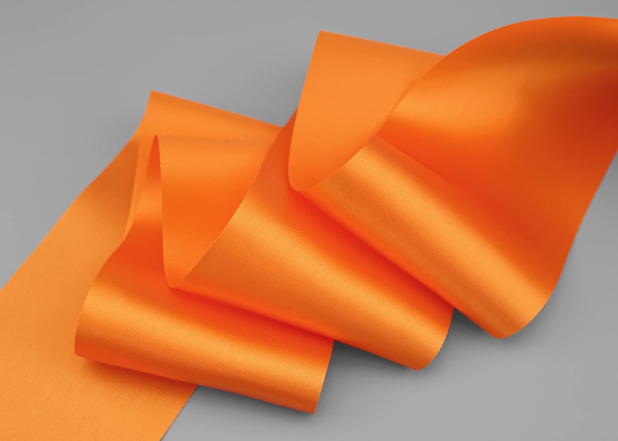 Cinta de satén Sophie naranja (620), 25 m x 72 mm, cinta de satén sin alambre, cinta ancha y suave para decoración de mesa, con brillo unilateral