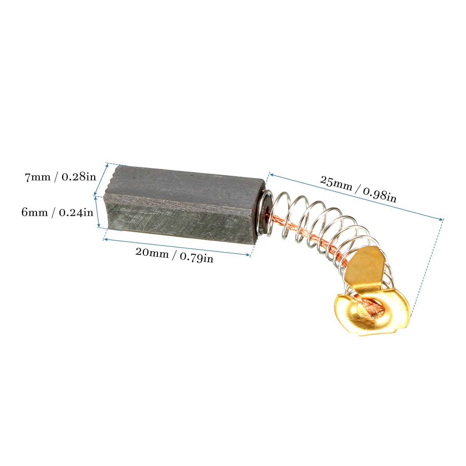 QUARKZMAN 20mm x 7mm x 6mm Carbonio Spazzola, Spazzola di Carbone di Ricambio 4pz Motore Carbonio Spazzola Carboncini Motore Elettrico per Utensili Elettrici