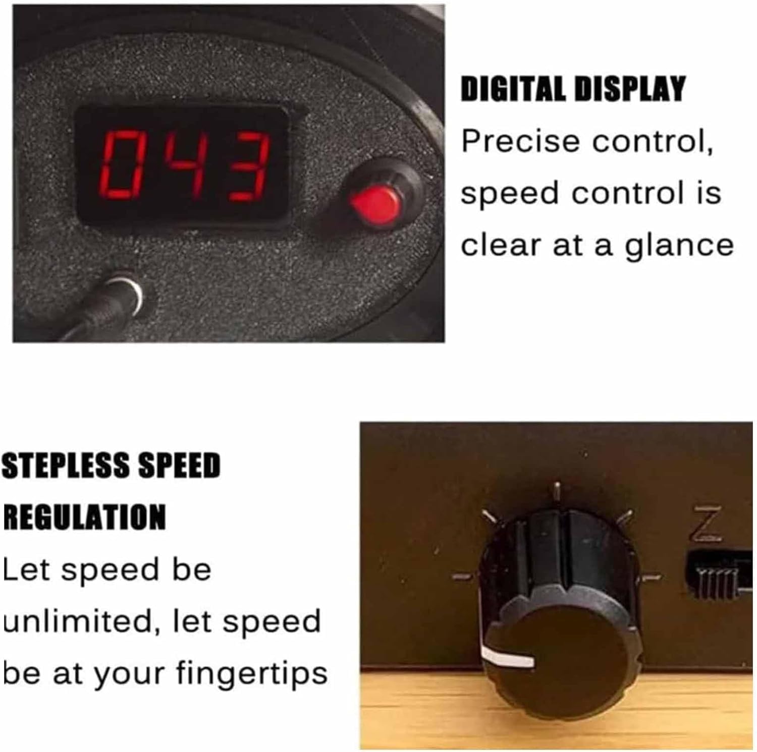 Rueda giratoria eléctrica digital con interruptor de pie, capacidad de 8 onzas, control de velocidad continuo, adelante/atrás, 3 carretes, perfecta para manualidades de lana