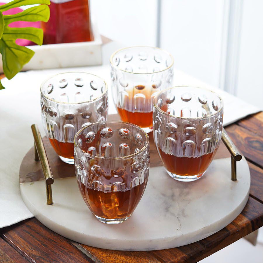 Image of Premium 350 ML Water & Juice Drinking Glasses Set of 6 Vintage Glassware Set for Juice, Cocktail, Mocktail,Whisky All Beverages Everyday Uses for Gift (6, MT-13)