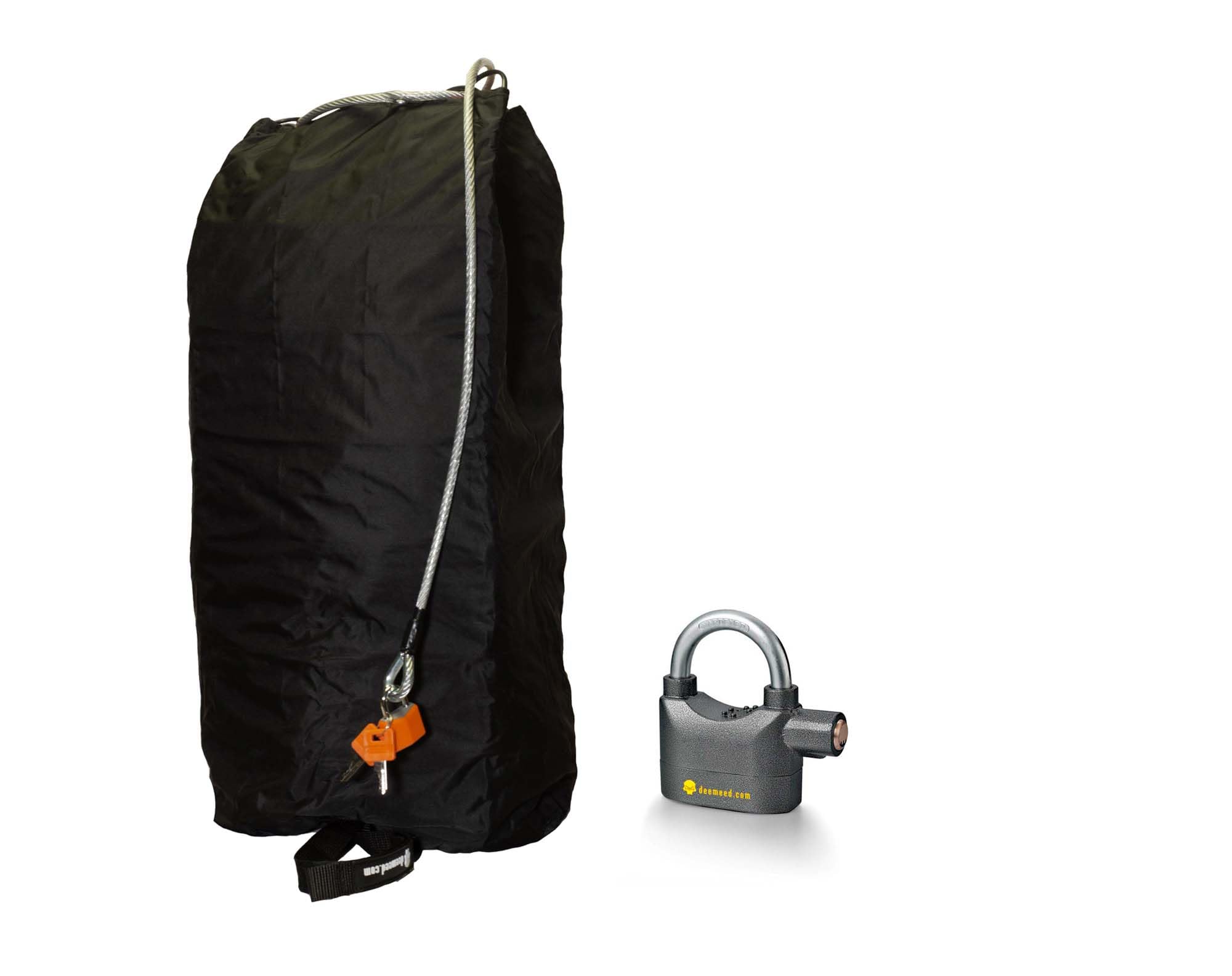 Helmet Carrier, Anti-Theft, Waterproof, Anti-Cut, 18 Meters of Steel Cable Inside, Alarm Lock, Security Helmet Bag for 2 Helmets