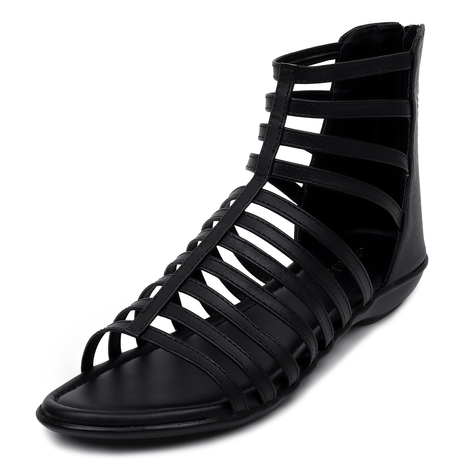 trase Flats Gladiator With Zip Closure For Women Sandals| Gladiator High-Tops Sandals For Women | Stylish & Comfortable | College, Office, Shopping, Outdoor & Beach Wear-picture-38