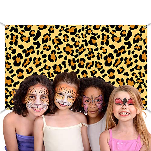 image for Boao Leopard Print Backdrop Banner Zoo Jungle Safari Themed Party Deco
