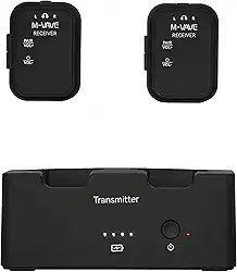 M-VAVE VEDO Sistema de Monitoração Auricular Sem Fio WP-12: 1 Transmissor + 2 Receptores com Áudio 24bit/48KHz, Alcance 30m e 24h Bateria - Ideal para Shows, Igrejas e Podcasts no Brasil