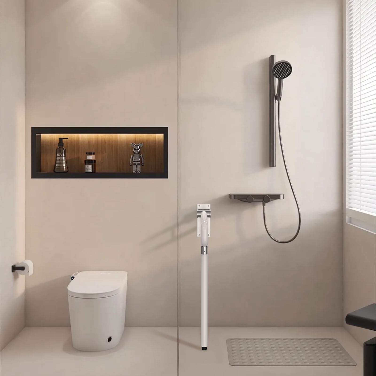 Asa de Seguridad para Baño, para Niño Discapacitado Anciano Embarazadas | Asidero para el baño y el aseo, Antideslizante Pasamanos Ducha de Acero Inoxidable, Capacidad de carga máx. 350 kg