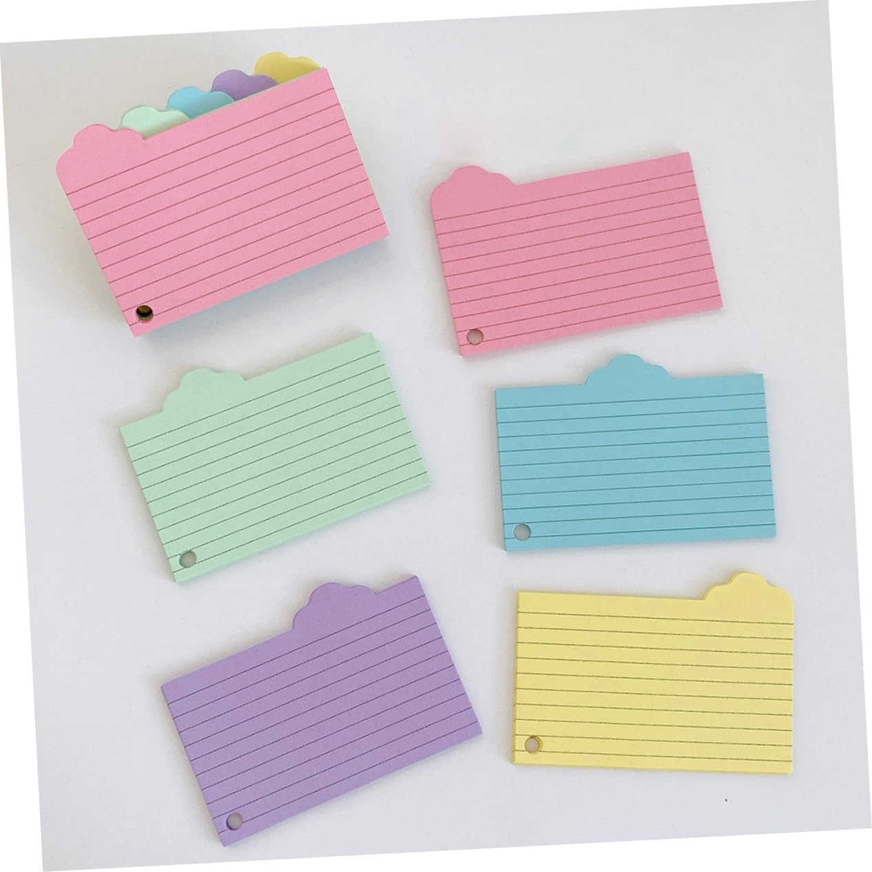 jojofuny 5 Ensembles Livre De Vocabulaire Sur Papier À Notes Étude Non Doublé Éducatif Révision Avec Cartes Vierges Fiches Colorées Cartes Flash Pour Étudier Cartonné 125 Feuilles*5