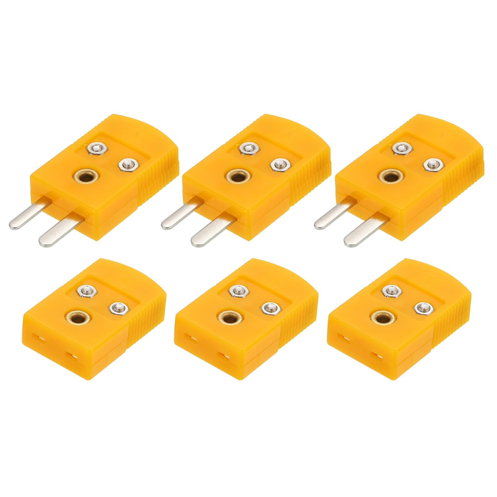 MECCANIXITY K Type Thermocouple Wire Connectors Male Female Plug Adapter High Temperature 120°C(248°F) for Thermocouple Sensor Probe Orange 3 Set