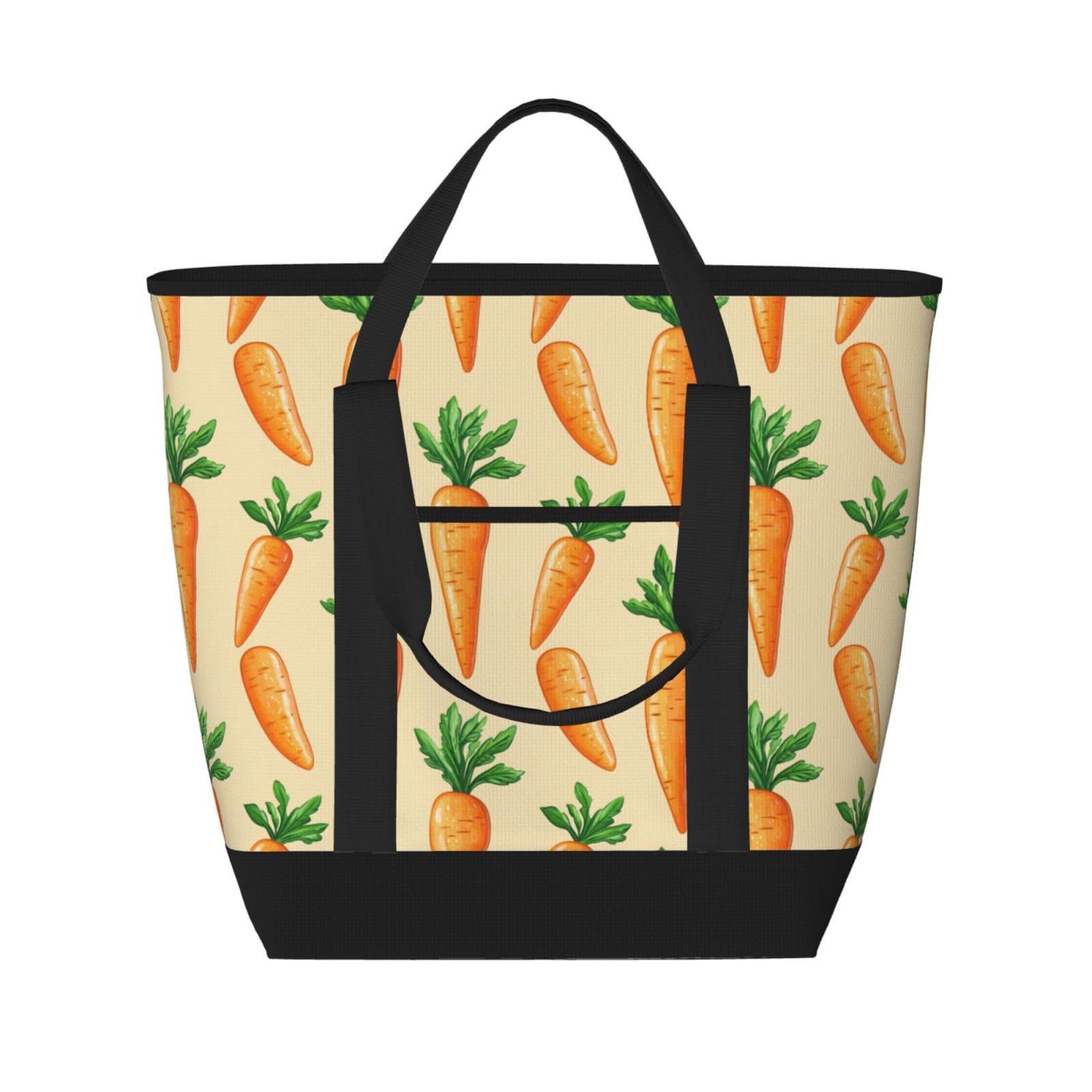 Grand sac isotherme doux carotte pour courses et repas