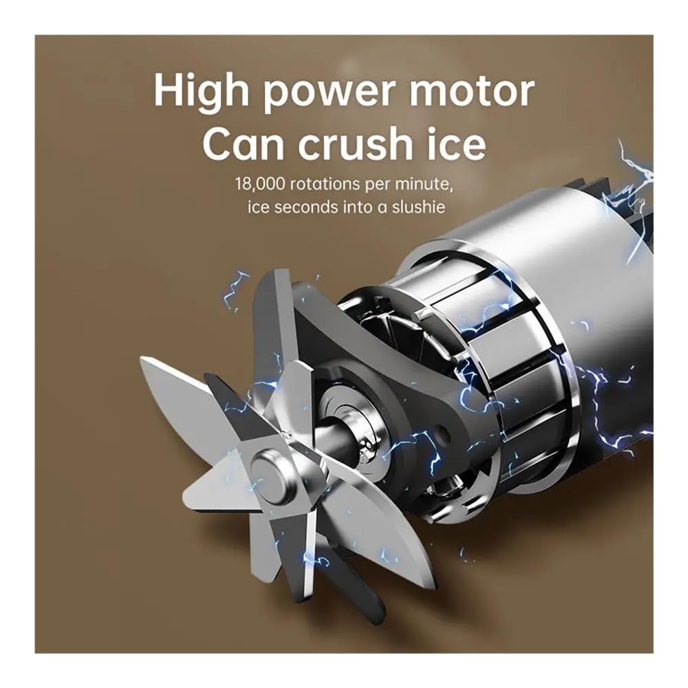 Exprimidor eléctrico fresco, 10 cuchillas, potente hielo triturado, inalámbrico, mini licuadora portátil, extractores de zumo, batidora (básica, 12 hojas, 1200 mAh)