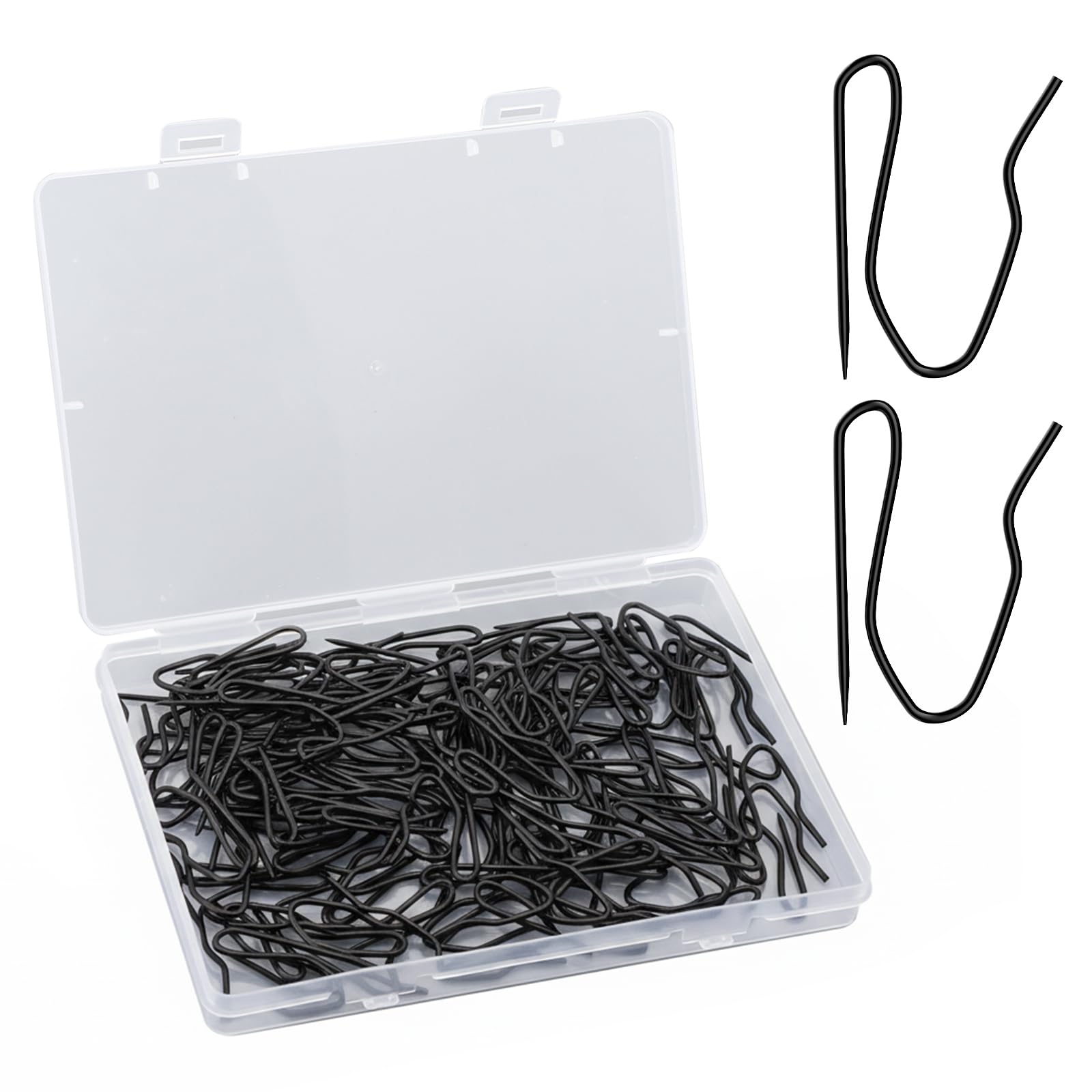 Photo 1 of 100 Pack Black Metal Curtain Hooks Pin-On Drapery Hooks,Suitable for Window,Door,Shower Curtain