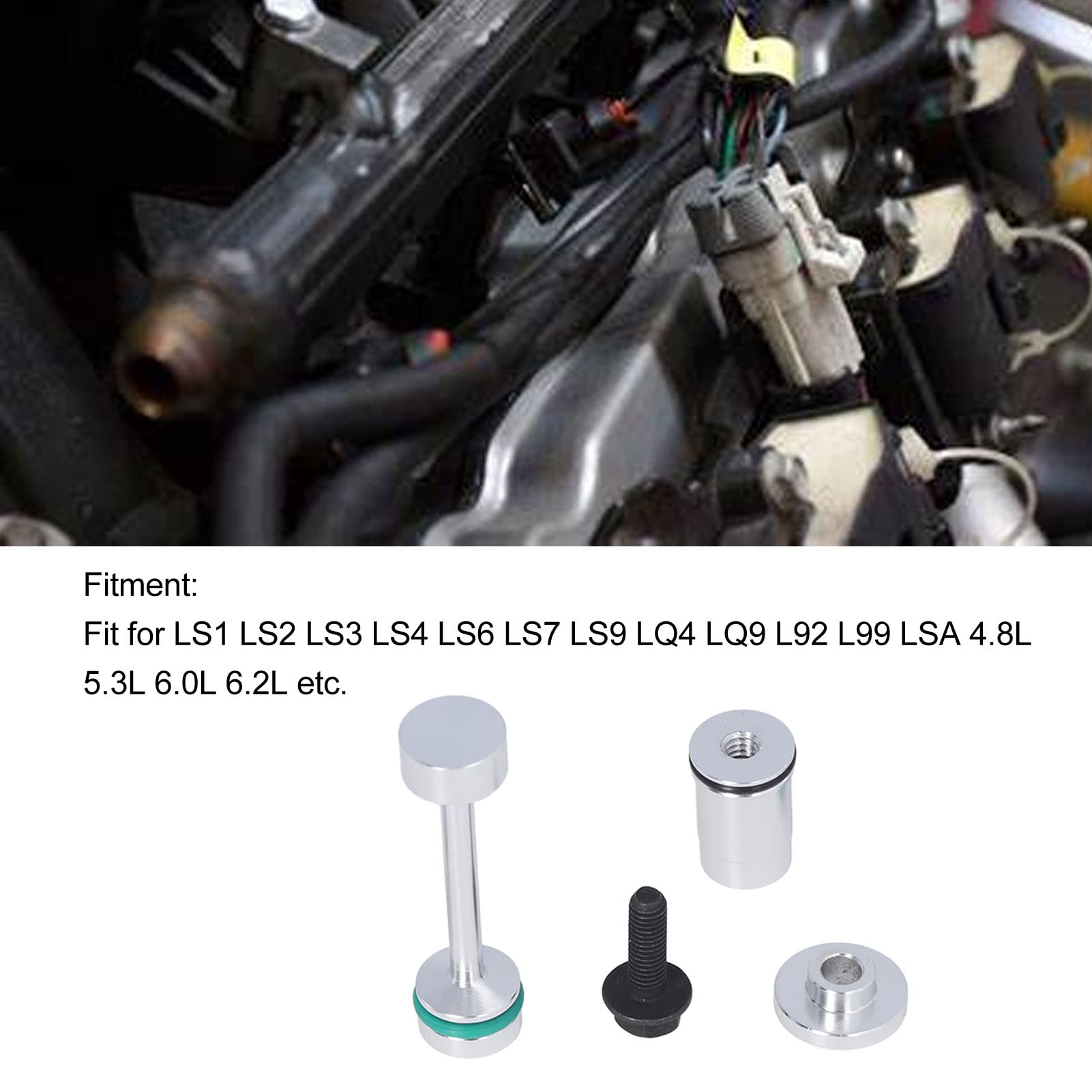 Leakproof Oil Pipe Support Kit,Oil Diverter Barbell Galley Plug Kit,Aluminum Oil Diverter Barbell by Pass Pickup Tube Hold Down Gallery Plug Set for LS Engines 4.8