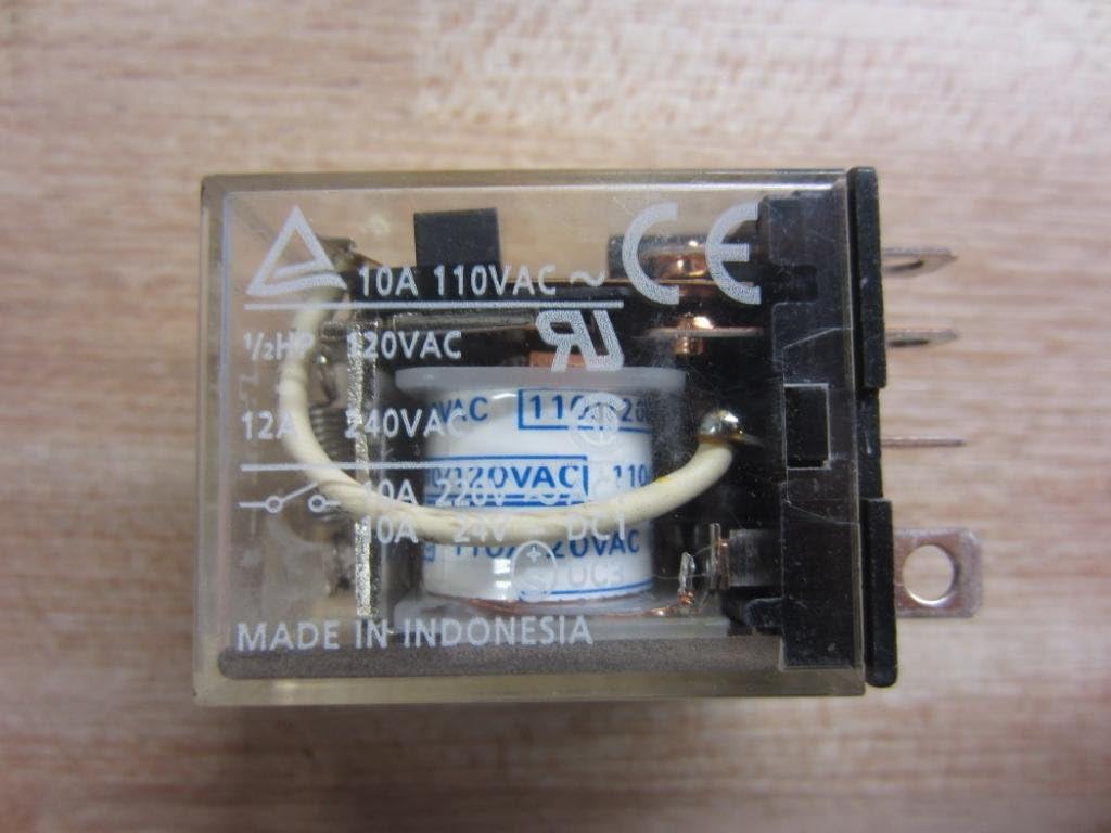 Plug in Relay, 8 Pins, Square, 120VAC