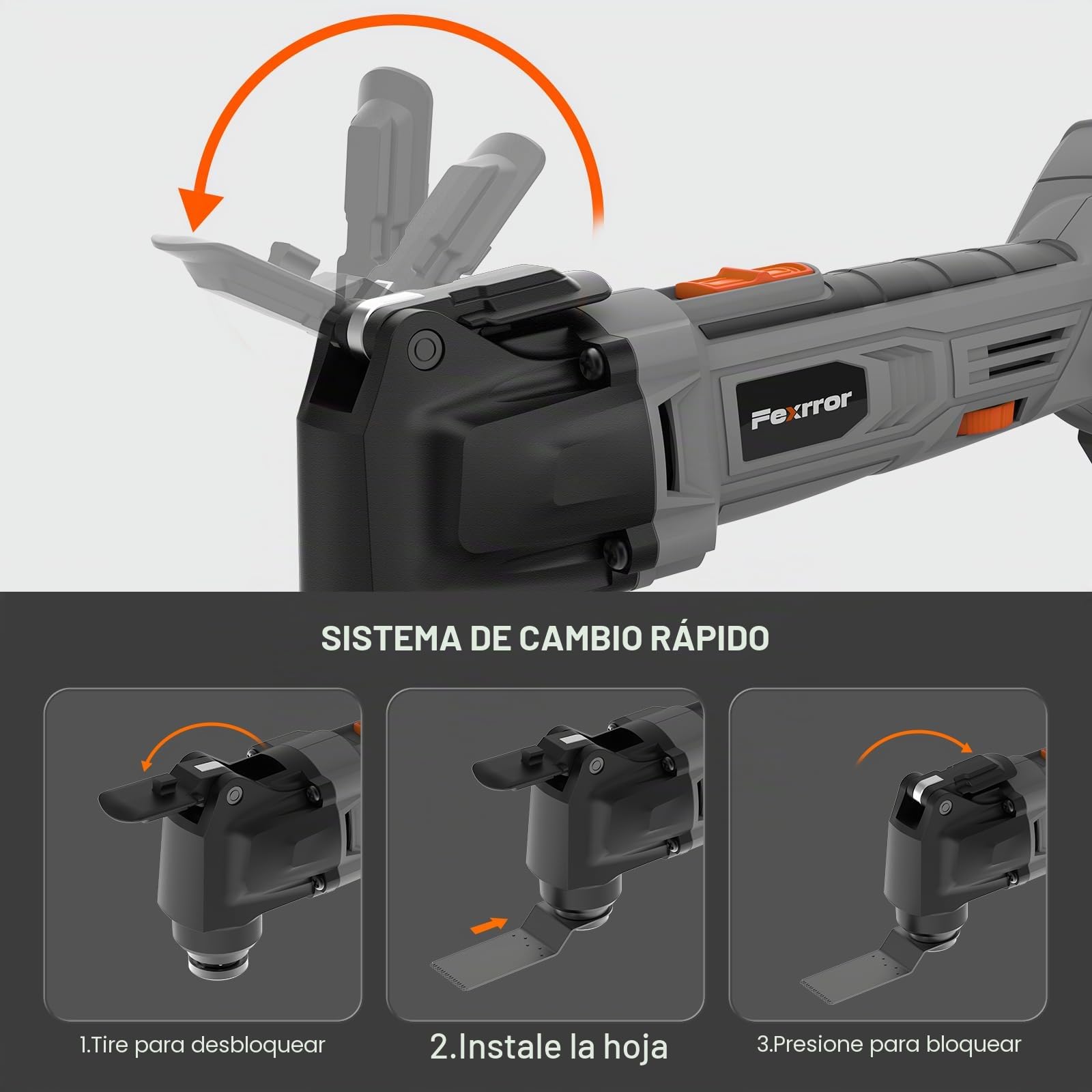 Multiherramienta Oscilante 20V, Herramienta Multifunción a Batería de 6 Velocidades, 8000-19000 RPM, Con Batería y Cargador, 24 Accesorios, Herramientas Oscilantes Para Serrar, Cortar, Lijar