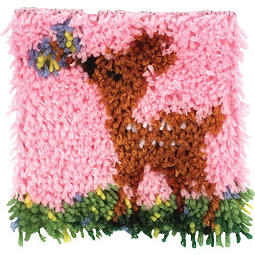 Image of Wonderart Little Fawn Latch Hook Kit, 8 inch X 8 inch, Little Fawn 8 X 8