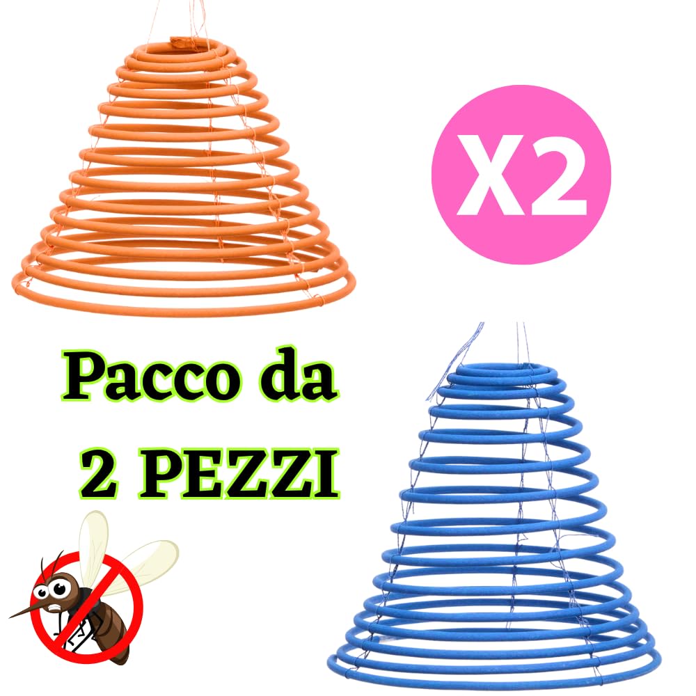 Pacco 2 Pz Spirale Zampirone Esterno o Interno Citronella, Candela Naturale Bobina Bastone Incenso Lunga Durata, per Interni Esterni Giardino Parco Campeggio Pic Nic Grigliate Cene