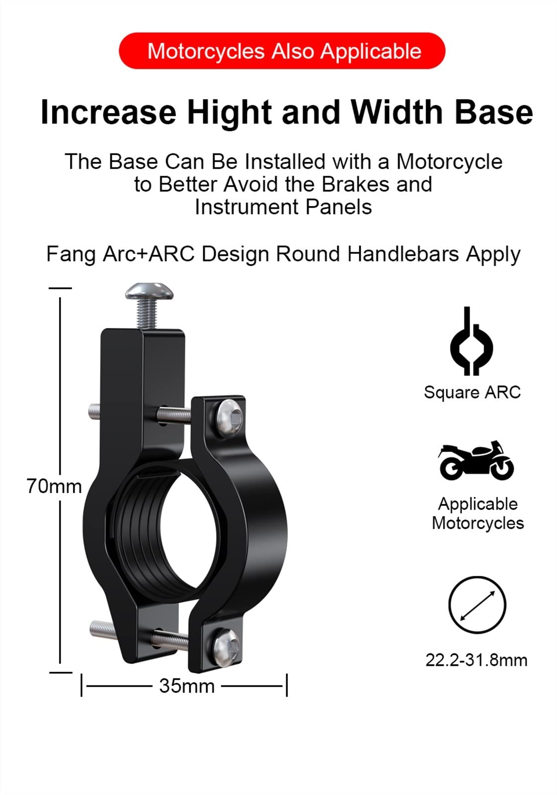 SCOOVY Porta Cellulare Antiurto Supporto per Telefono per Bici da Moto Rotazione A 360 ° Supporto per Smartphone Regolabile Staffa di Navigazione GPS