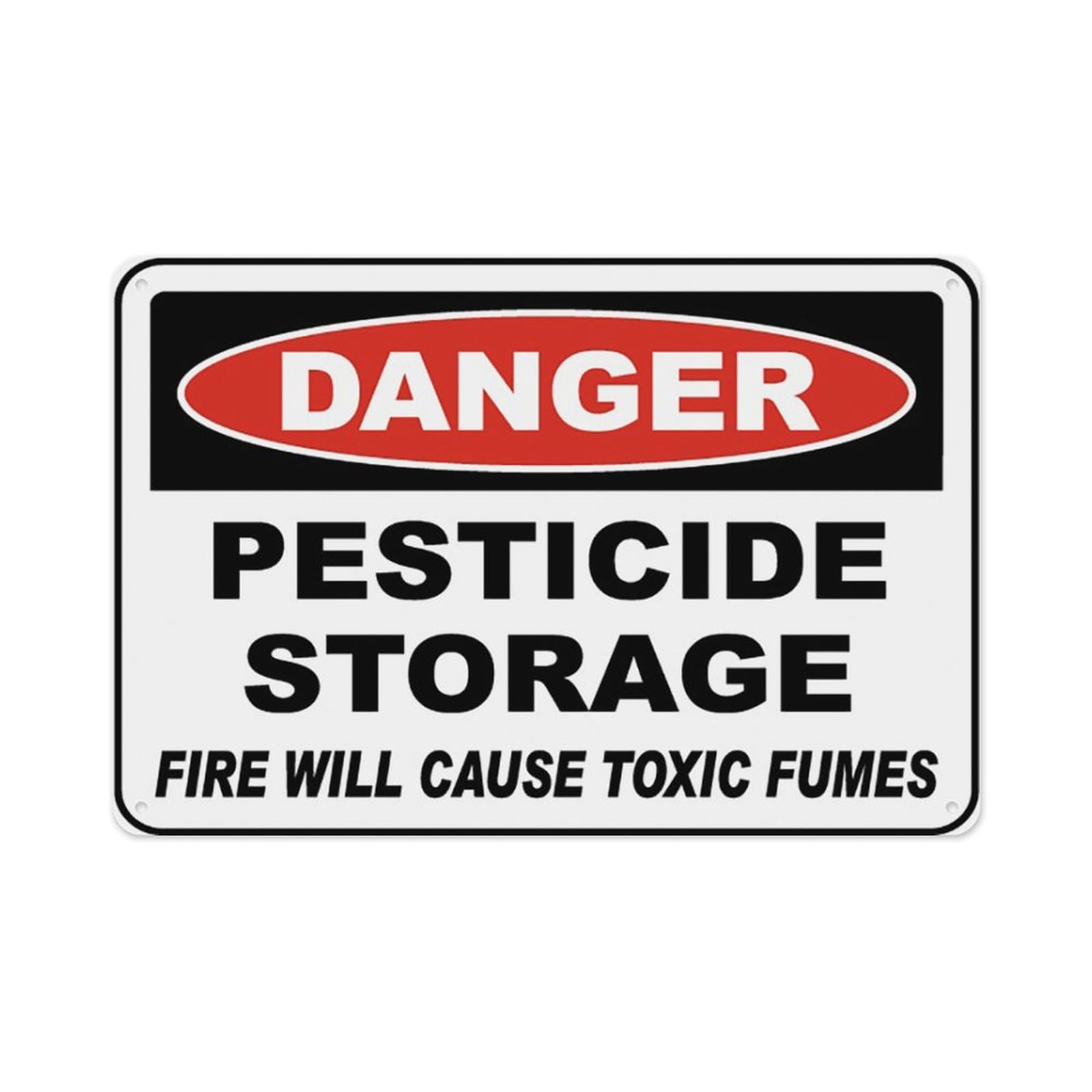 peiyeety Fire Will Cause Toxic Fumes Sign Aluminum Tin Warning Signs For Home Outdoor Garden 8X12 Inches