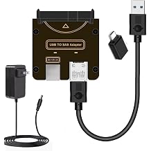 Sintech SAS to USB 3.0 Adapter Card, USB 3.1 Type C SAS SATA Hard Drive Enclosure Reader for 2.5 3.5 Inch HDD SSD with 12V/3A Power