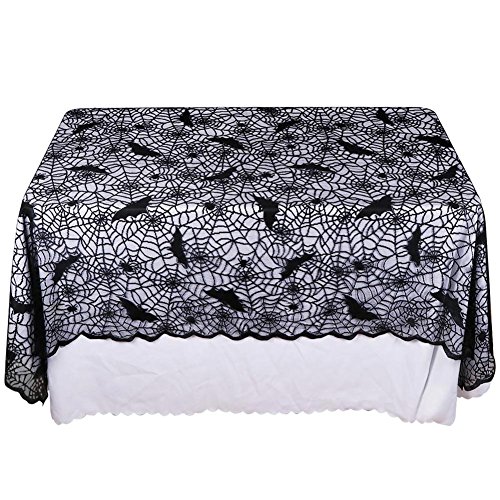 Aparty4u Spider - Mantel gótico de Encaje para Halloween, Color Negro