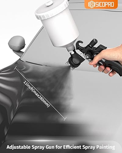 Miniatura 3 de HVLP Pistola Pulverizadora de Pintura, Pulverizador de Pintura a Aire para Pintura de Casas, Coches, Pistolas de Pintura Automotriz, 1.41.72.0mm 15
