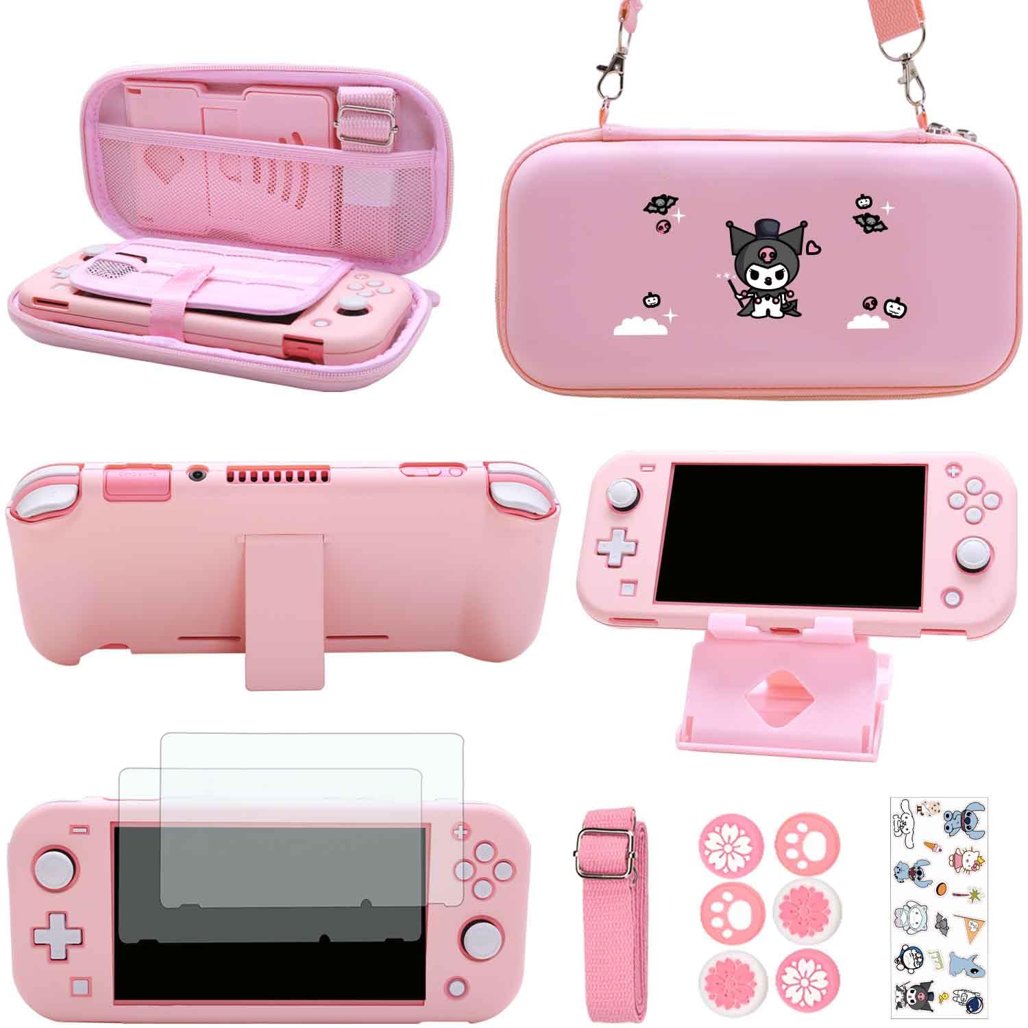 GUTIAL Accessories Bundle for Nintendo Switch Lite - Cute Kawaii NS Lite Accessories kit for Grils Boys Kids with Carrying Case, Cartoon Cover Case, Screen Protector, Stand