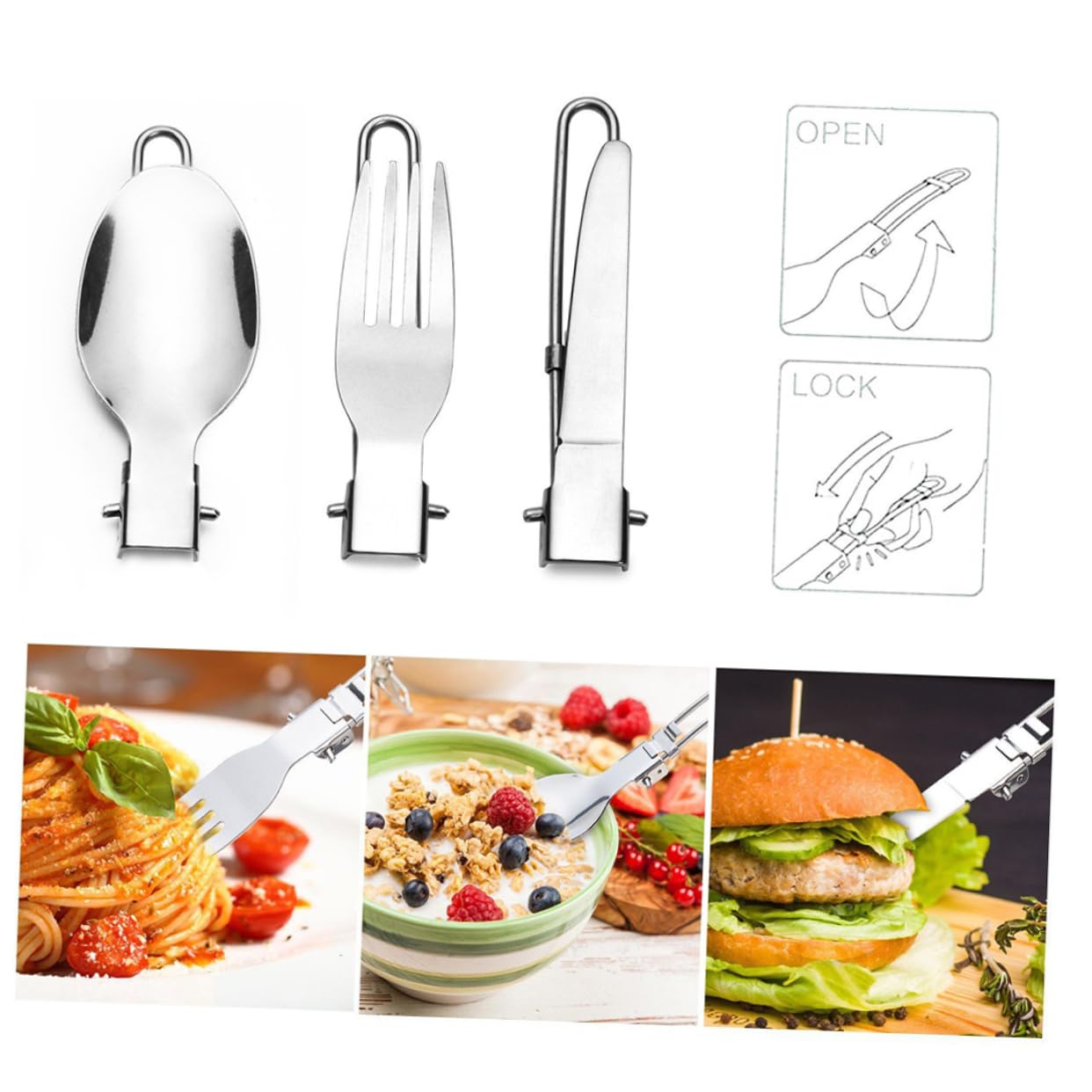 BESPORTBLE Set di Pentole da Campeggio in Lega di Alluminio, Kit Cucina Portatile per Escursionismo e Picnic, Posate e Accessori Inclusi