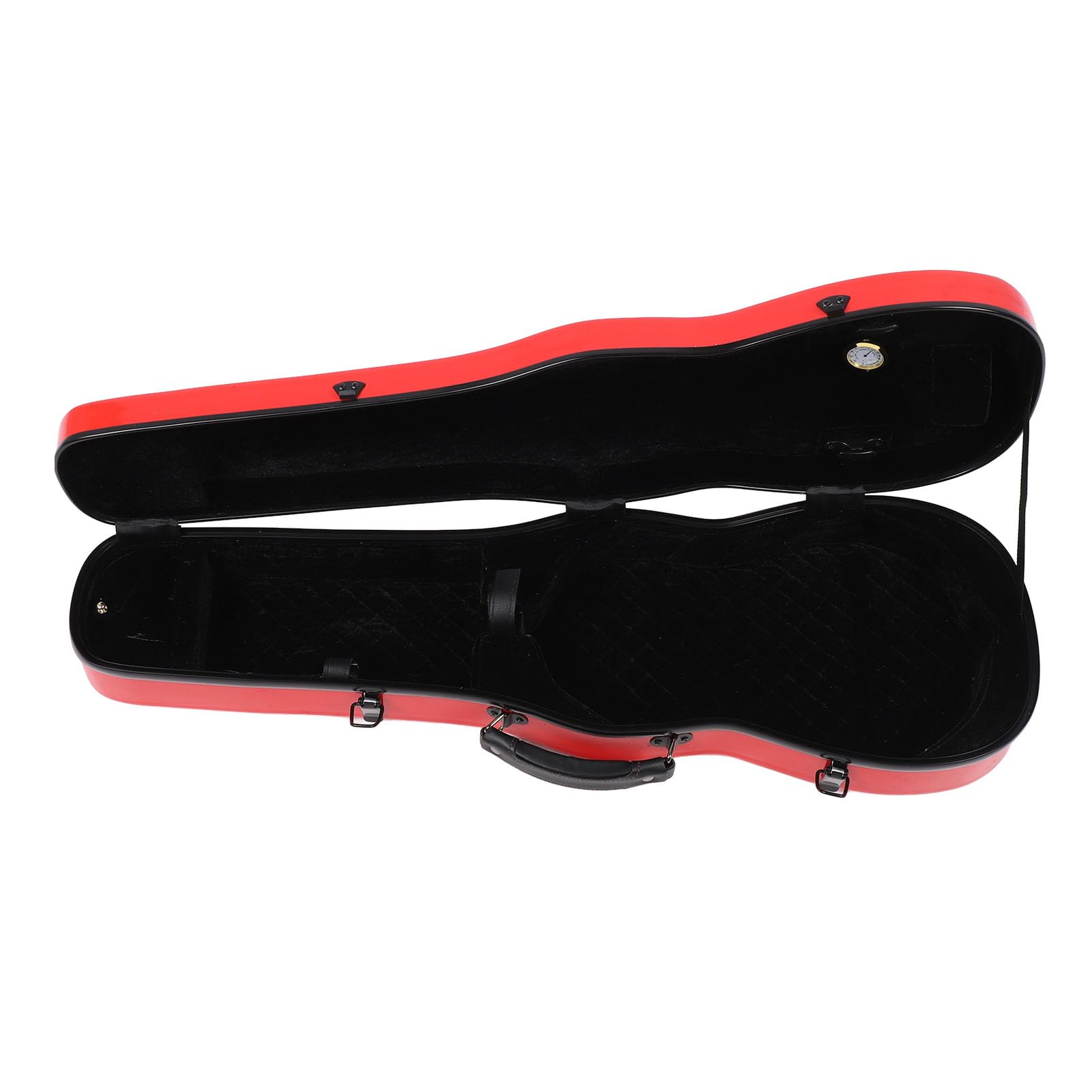 Fabater 4/4 Case di Violino, Scatola di Protezione del Violino in Fibra di Carbonio Rosso, Custodia per Violino Leggera con Igrometro e Spalle Doppie per il Viaggio