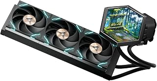 EXIT D3 PRO Black 360 ARGB AIO CPU Cooler – 3.95" Triple-Screen Display with Glasses-Free 3D Visual Effects, Supports Intel LGA 1851/1700 & AMD AM5/AM4