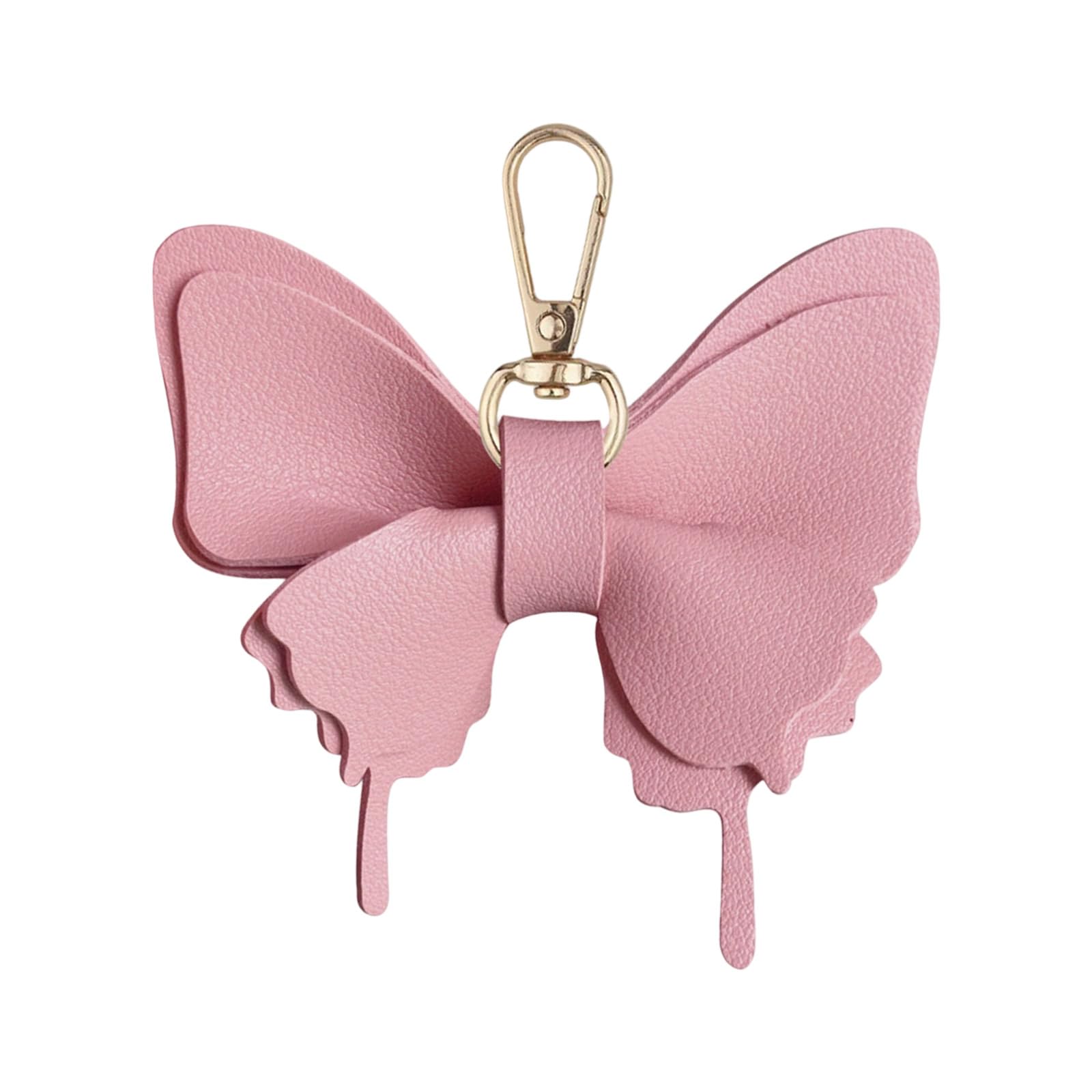 Vdaxvme Elegant PU Leather Butterfly Key Ring Bag Pendant Fashionable Purse Accessory Lightweight for Women Butterfly Keyring, a