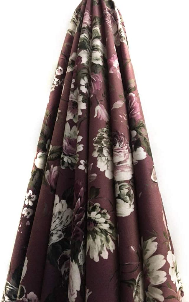 Velvet Finish Floral Design Digitally Printed Soft Fabric Material for Sofa, Curtain, Headboard, Throw Pillow Cushion Cover, Chair - Fabric by The Yard