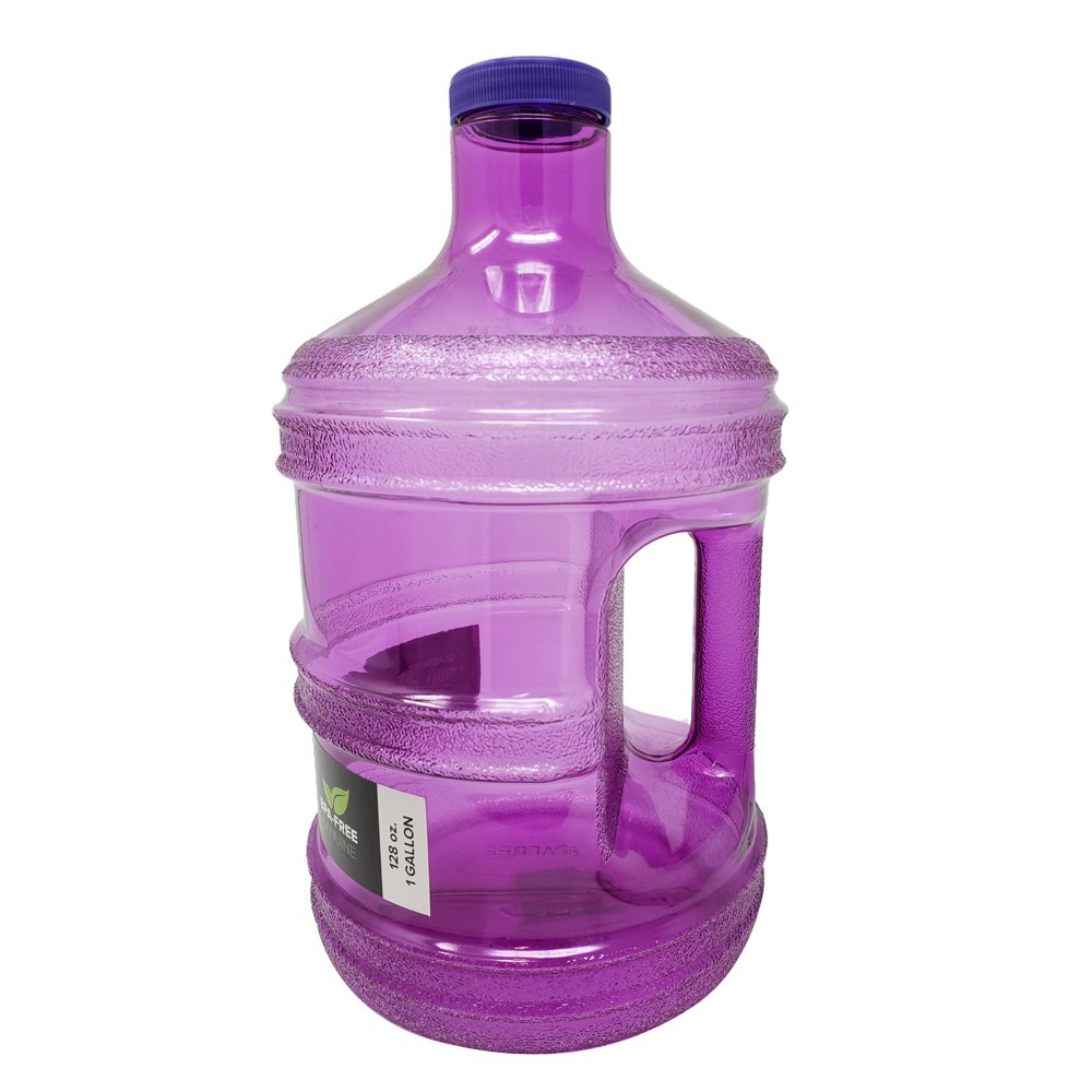 1 Gallon Leak-Proof BPA Free Reusable Plastic Drinking Water Big Mouth Bottle Jug Container with Holder Drinking Canteen
